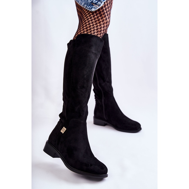 S.Barski Mokkanahkaiset, mustat Giulia-saappaat 1