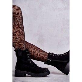 PJ1 Mustat Ritta lämpimät mokkanahkaiset nauhasaappaat 2