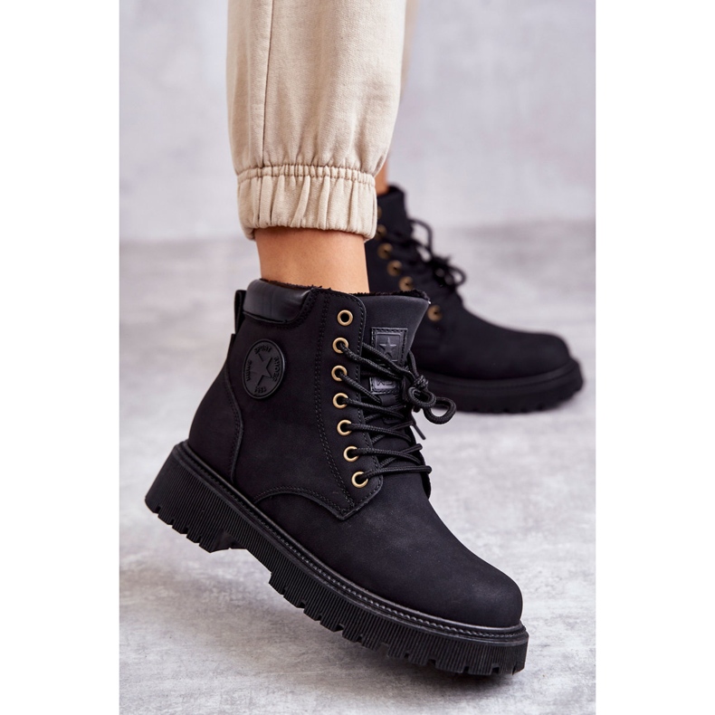 Lämpimät nahkasaappaat, musta Felizia 1