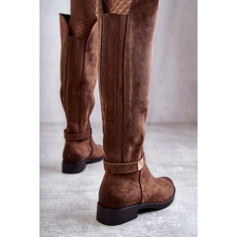 Vinceza Naisten mokkanahkaiset tasakorkokengät beige Henrike ruskea 2