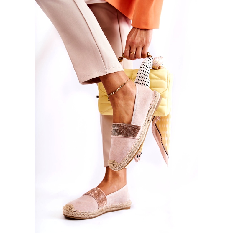 Naisten espadrillit vaaleanpunaisilla zirkonioilla vaaleanpunainen 3