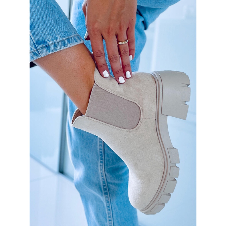 Naisten Chelsea-saappaat Aime Beige Suede 1