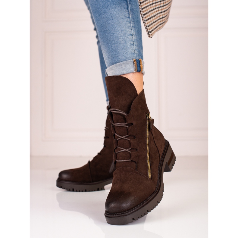 W. Potocki Potockin ruskea mokkanahka naisten työvaatteet 1