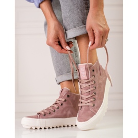 Naisten Big Star EE274113 tennarit vaaleanpunainen 1