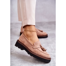 Vinceza Naisten mokkanahkakengät beigellä Unni-tasolla 1