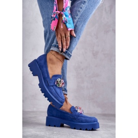 Vinceza Naisten mokkanahkakengät sinisellä Britt-koristeella sininen 2