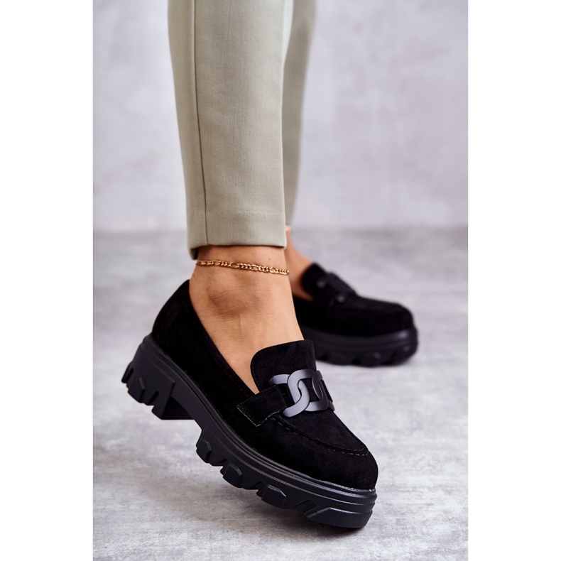 Vinceza Naisten mokkanahkakengät mustalla Janne-alustalla 1