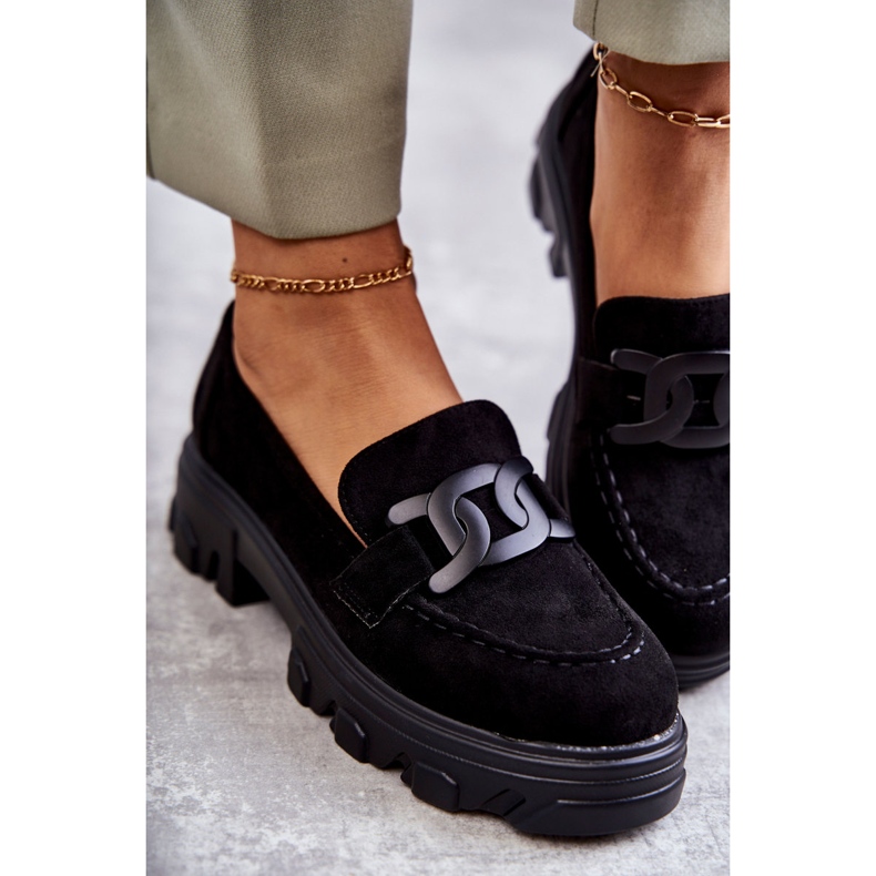 Vinceza Naisten mokkanahkakengät mustalla Janne-alustalla 2