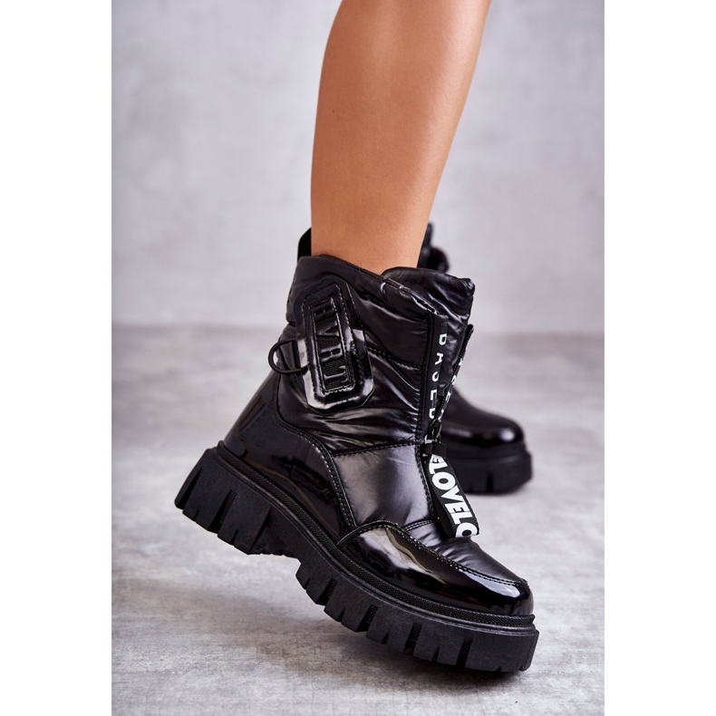 PM1 Naisten mustat lämpimät lumisaappaat vetoketjulla Marit 2