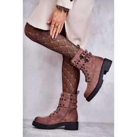 Naisten mokkanahkaiset lämpimät saappaat vaaleanruskeat hopeiset 2