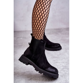 PJ1 Mokkanahkaiset lämpimät saappaat Workers On A Tasainen Heel Musta Salome 1