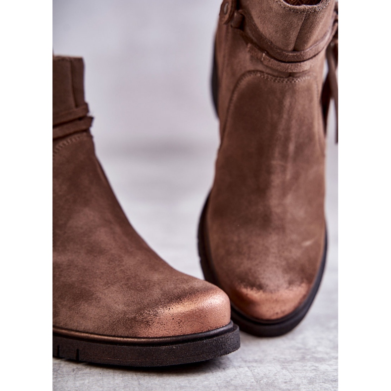 Naisten mokkanahkaiset saapikkaat Maciejka 05720-14 Vaaleanruskea 2