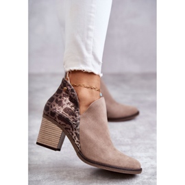 Naisten nahkasaappaat korkokengillä Maciejka Beige 04492-43 ruskea 1