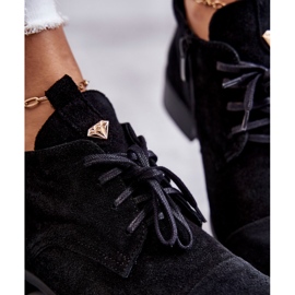 Mokkasaappaat nauhoitetut saappaat Nicole 2781 musta 2