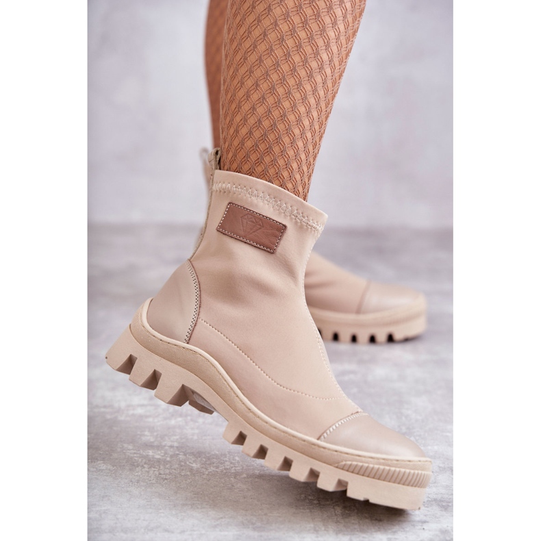 Naisten kangassaappaat Nicole 2703 Beige 1