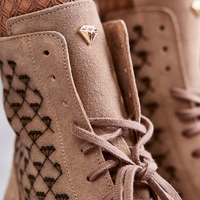 Nauhalliset mokkanahkasaappaat Nicole 2751 Beige 2