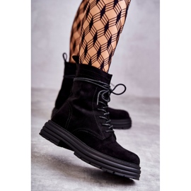 S.Barski Naisten mokkanahkasaappaat sidottu musta Afra 1