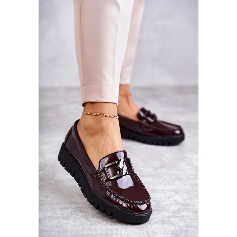 Sergio Leone Lakatut loaferit Burgundy Kjersti -tasolla punainen 1
