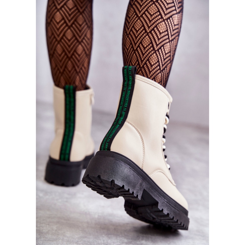 Naisten nahkasaappaat Workers Vaalea beige Denila 2