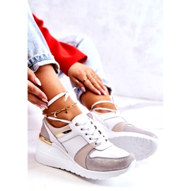 S.Barski Nahkaiset urheilukengät kiilalla valkoinen ja harmaa Rayana 3