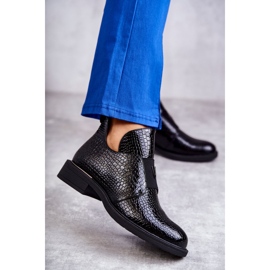 Vinceza Lakatut saappaat, joissa leikkaukset tasaisella kantapäällä Black Eunice musta 1