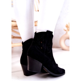 S.Barski Naisten mokkanahkaiset mustat cowboysaappaat Devon 4