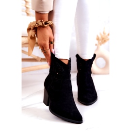 S.Barski Naisten mokkanahkaiset mustat cowboysaappaat Devon 1