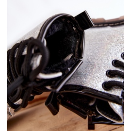 FR1 Lasten saappaat lämpimät vetoketjulla lakattu hopea Goopy 2