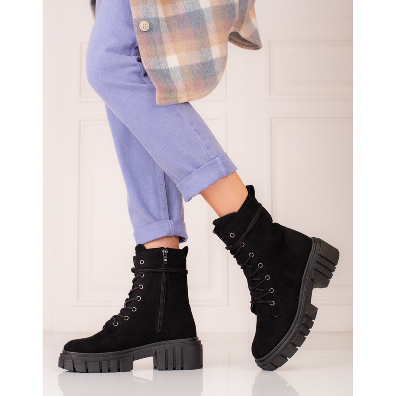 Shelovet musta mokkanahka naisten työvaatteet 2