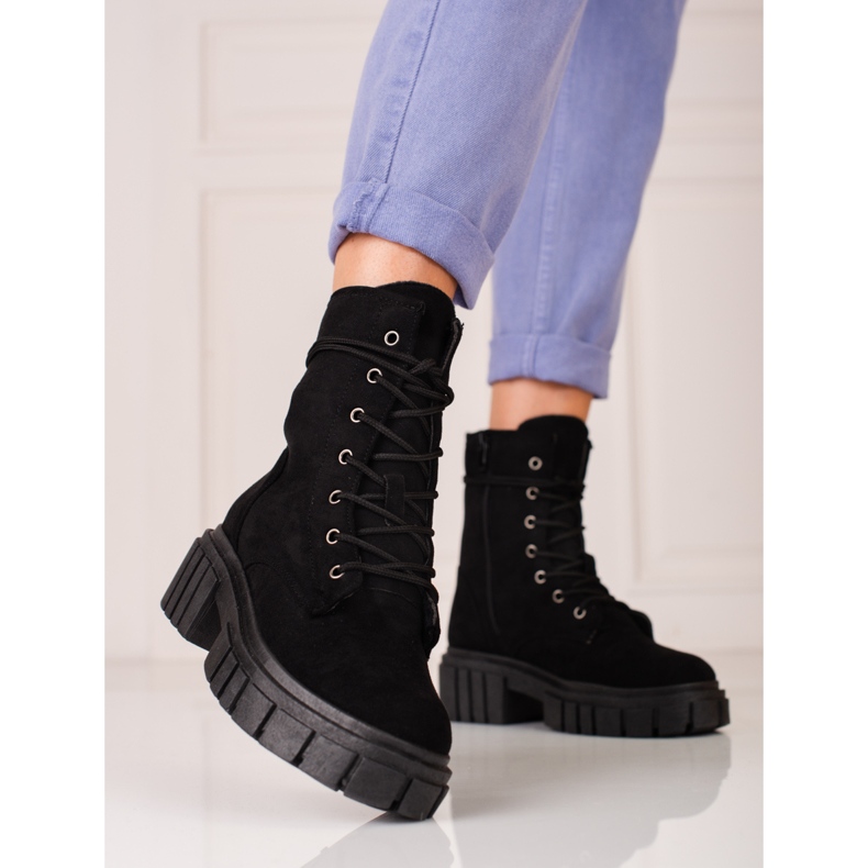 Shelovet musta mokkanahka naisten työvaatteet 1