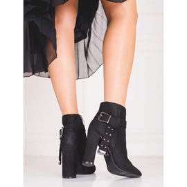 Naisten saappaat pylväässä ekologisesta Shelovet mokkanahkasta musta 1