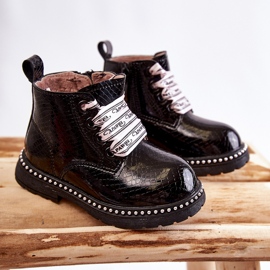 PA1 Lasten mustat lämpimät nahkasaappaat Dottie 1