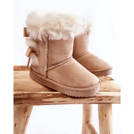 Lasten lämpimät saappaat rusetilla Vaaleanbeige Funky Snow Boots 1
