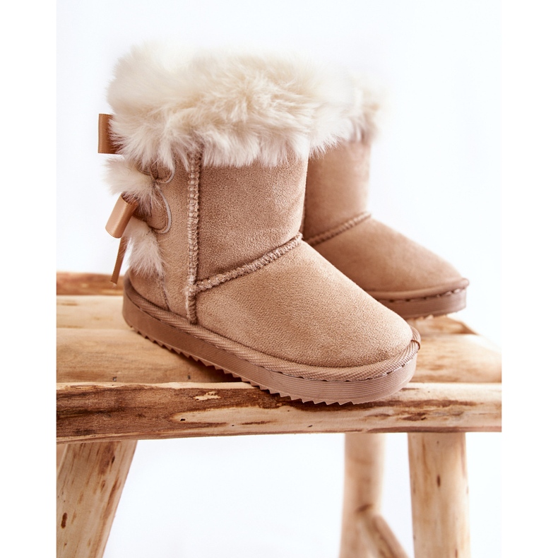 Lasten lämpimät saappaat rusetilla Vaaleanbeige Funky Snow Boots 1