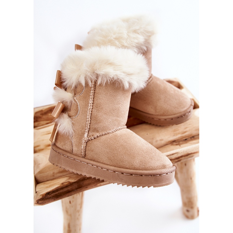 Lasten lämpimät saappaat rusetilla Vaaleanbeige Funky Snow Boots 2