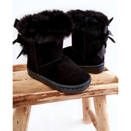 Lasten Mustat Lämpimät Saappaat Rusetilla Funky Black Snow Boots 2