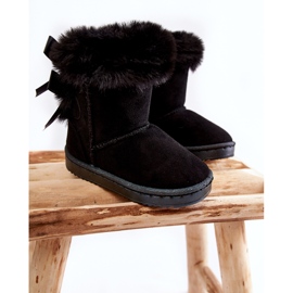 Lasten Mustat Lämpimät Saappaat Rusetilla Funky Black Snow Boots 1