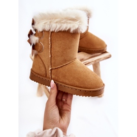 Lasten lämpimät saappaat rusetilla Beige Funky Snow Boots ruskea 1