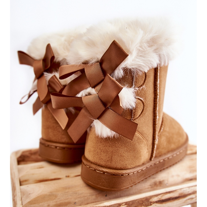 Lasten lämpimät saappaat rusetilla Beige Funky Snow Boots ruskea 2