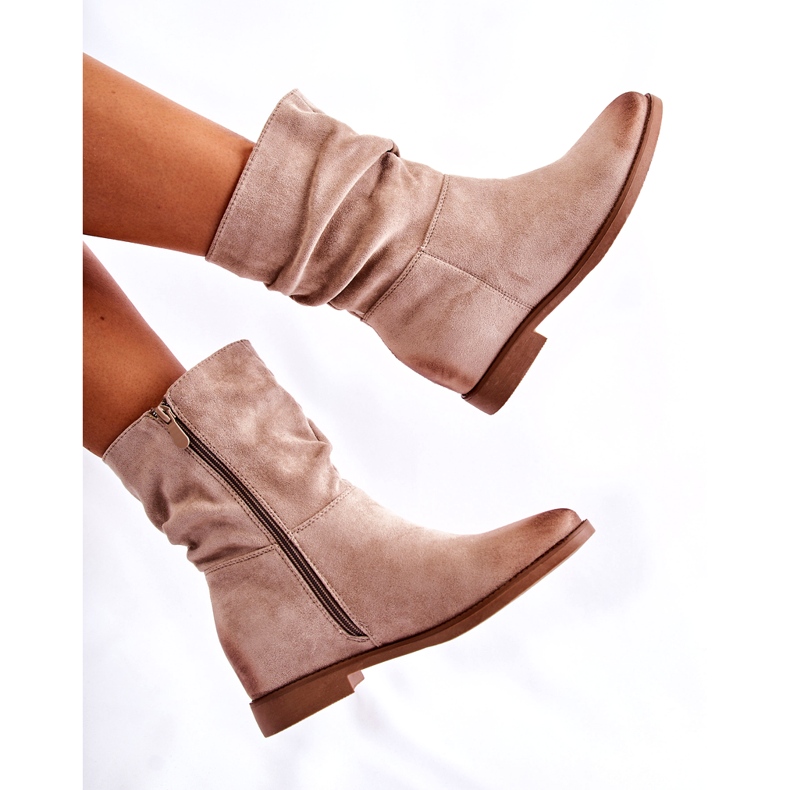 PG1 Naisten mokkanahkaiset korkeat saappaat beige Venis CH2180 2