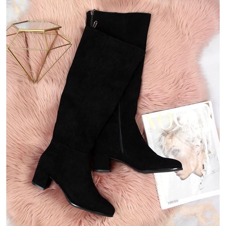 Mustat Sergio Leonen lämpimät naisten saappaat tolppaan 2