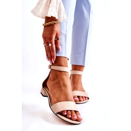 PA2 Naisten nahkasandaalit beige Shanley 4099 1