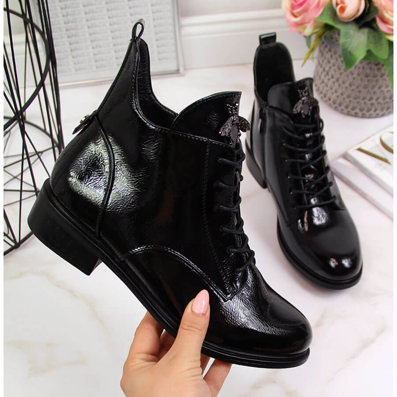 Naisten mustat eristetyt patentoidut Filippo-saappaat 2