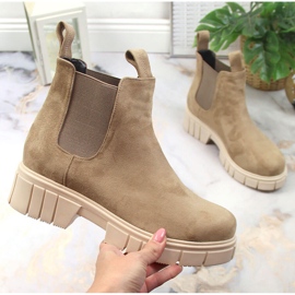 Naisten mokkanahka nilkkurit, eristetty, beige, T.Sokolski 1