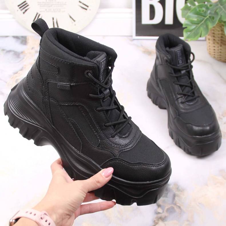 Black Big Star KK274371 naisten alustasaappaat musta 1