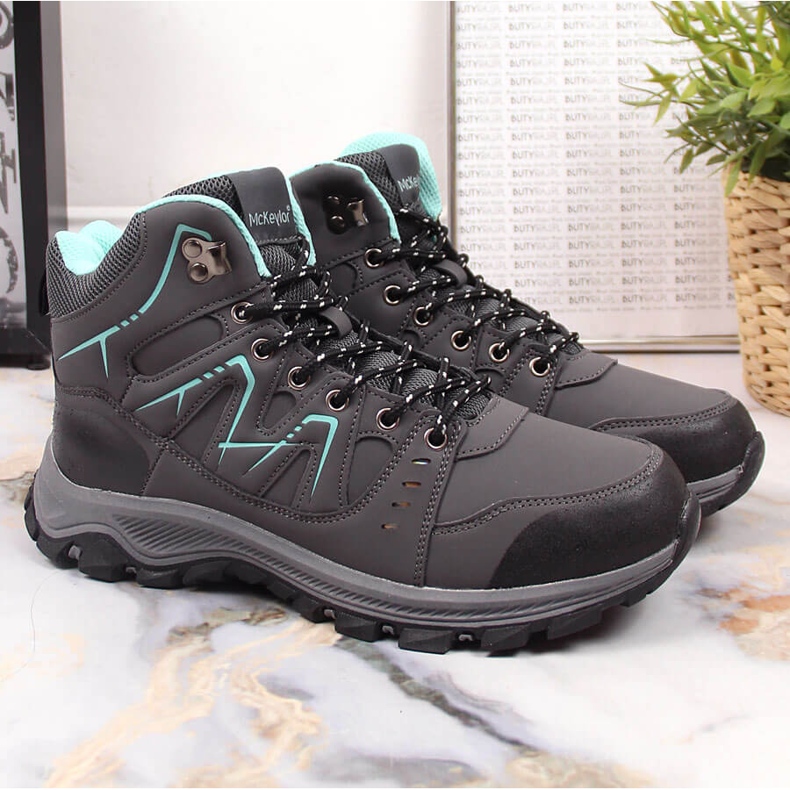 Harmaa McKeylor naisten korkeat vaelluskengät 1