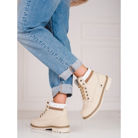 DK naisten nahkaiset vaelluskengät beige 1