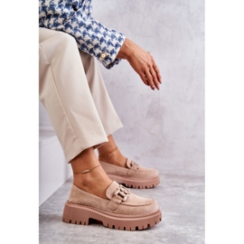 FB2 Naisten brogues koristeella beige Leeza H8-257 2