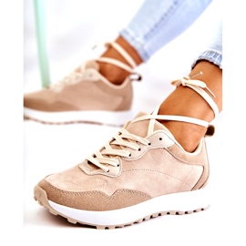 PG1 Naisten mokkanahkaiset urheilukengät beige Nayla 3