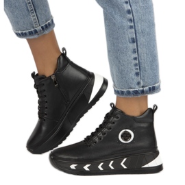 Nahkaeristetyt kiila saappaat Filippo W PAW381 musta 1